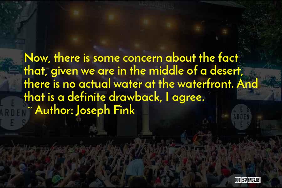 Joseph Fink Quotes: Now, There Is Some Concern About The Fact That, Given We Are In The Middle Of A Desert, There Is