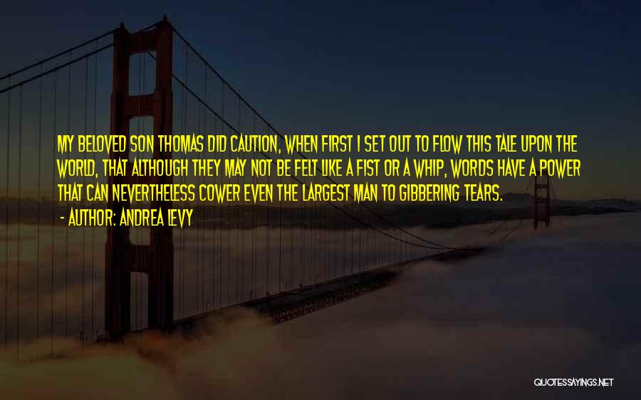 Andrea Levy Quotes: My Beloved Son Thomas Did Caution, When First I Set Out To Flow This Tale Upon The World, That Although