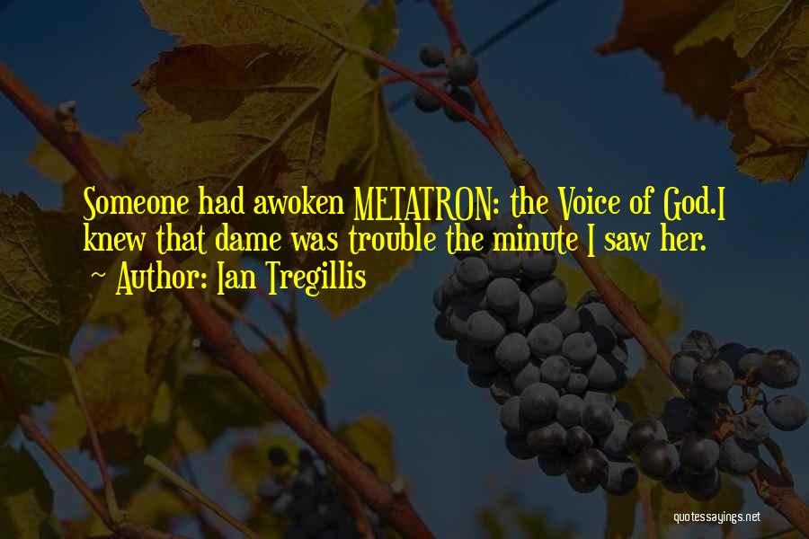 Ian Tregillis Quotes: Someone Had Awoken Metatron: The Voice Of God.i Knew That Dame Was Trouble The Minute I Saw Her.