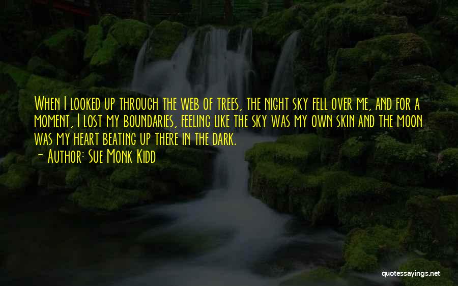 Sue Monk Kidd Quotes: When I Looked Up Through The Web Of Trees, The Night Sky Fell Over Me, And For A Moment, I