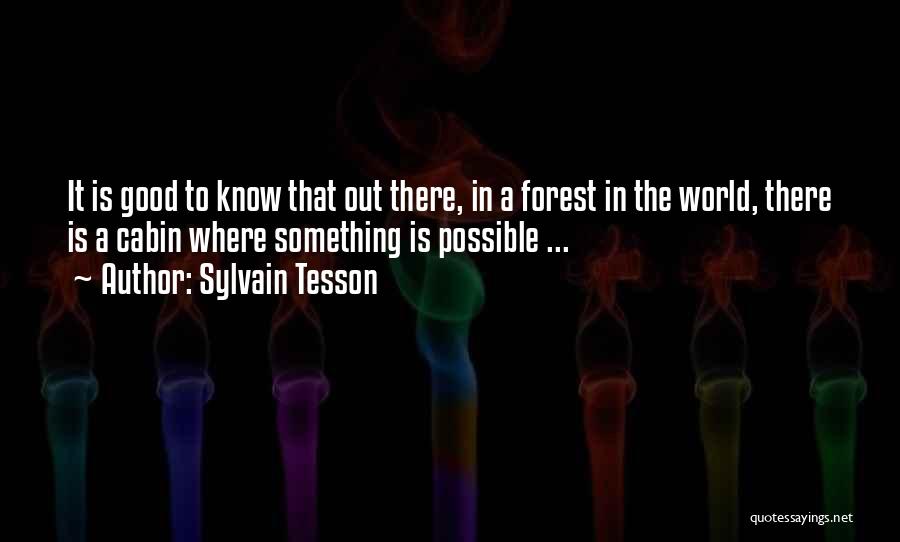 Sylvain Tesson Quotes: It Is Good To Know That Out There, In A Forest In The World, There Is A Cabin Where Something