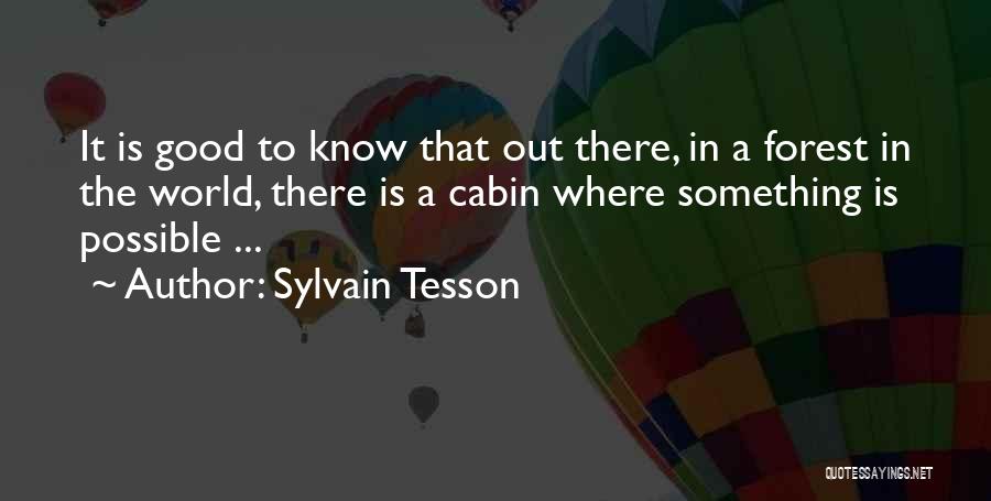 Sylvain Tesson Quotes: It Is Good To Know That Out There, In A Forest In The World, There Is A Cabin Where Something