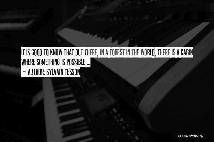 Sylvain Tesson Quotes: It Is Good To Know That Out There, In A Forest In The World, There Is A Cabin Where Something