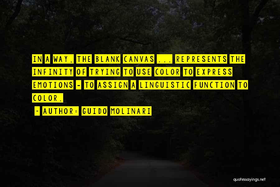 Guido Molinari Quotes: In A Way, The Blank Canvas ... Represents The Infinity Of Trying To Use Color To Express Emotions - To