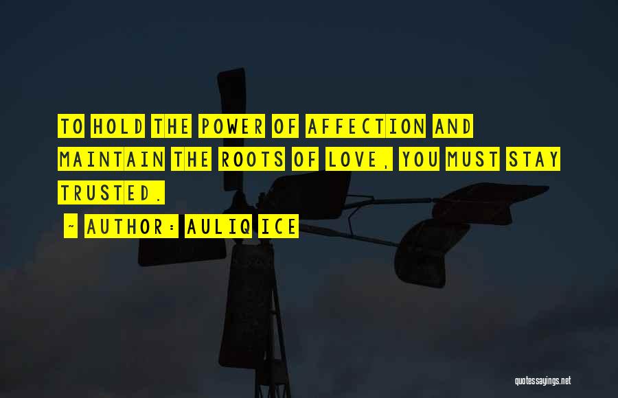 Auliq Ice Quotes: To Hold The Power Of Affection And Maintain The Roots Of Love, You Must Stay Trusted.