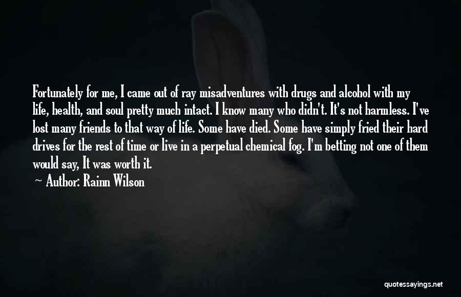 Rainn Wilson Quotes: Fortunately For Me, I Came Out Of Ray Misadventures With Drugs And Alcohol With My Life, Health, And Soul Pretty