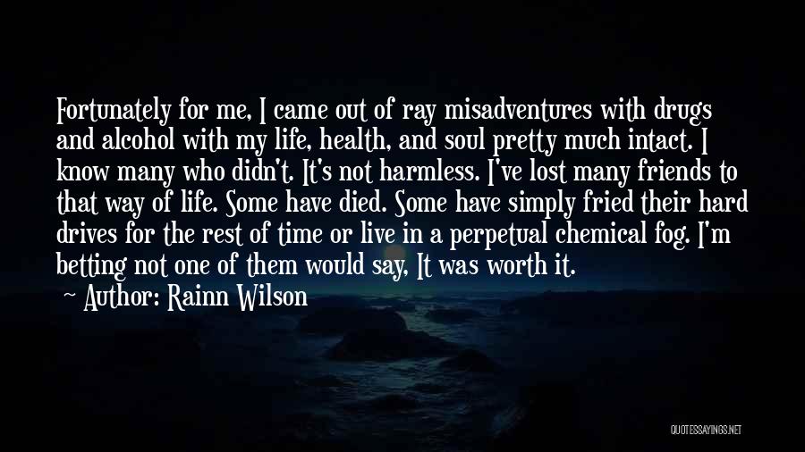 Rainn Wilson Quotes: Fortunately For Me, I Came Out Of Ray Misadventures With Drugs And Alcohol With My Life, Health, And Soul Pretty