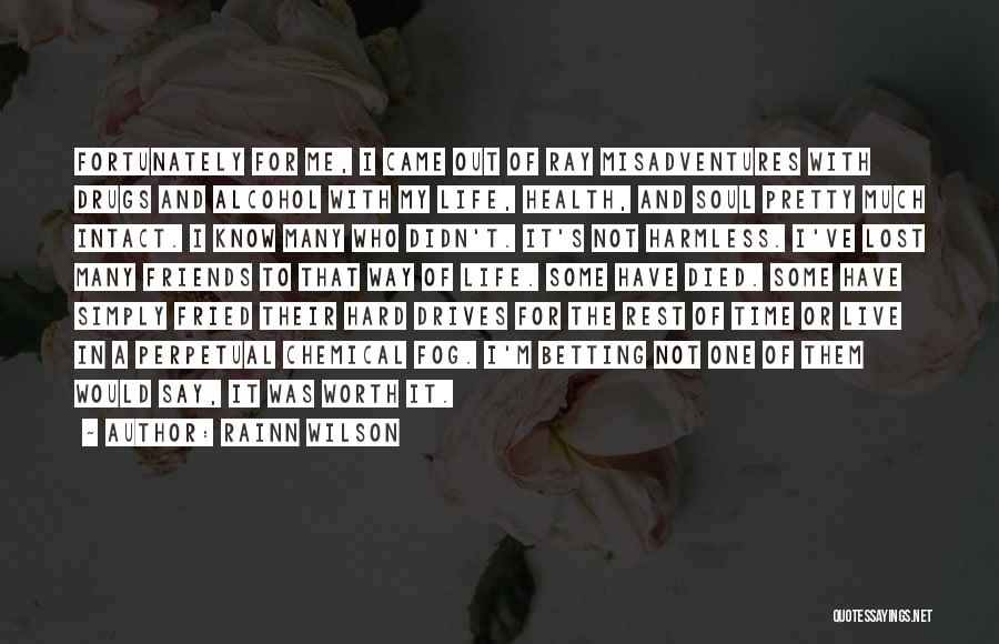 Rainn Wilson Quotes: Fortunately For Me, I Came Out Of Ray Misadventures With Drugs And Alcohol With My Life, Health, And Soul Pretty