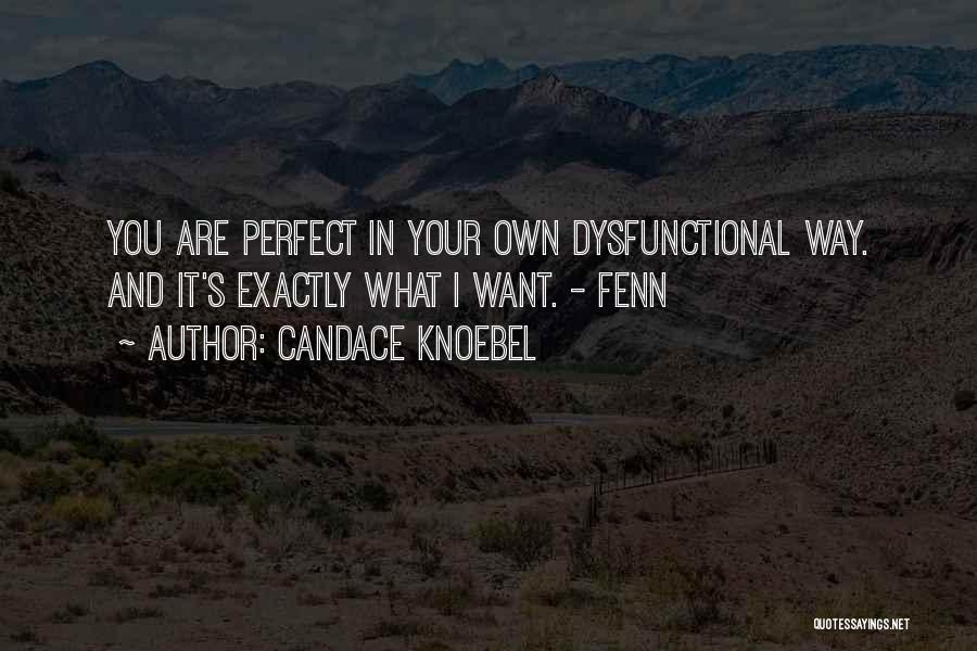 Candace Knoebel Quotes: You Are Perfect In Your Own Dysfunctional Way. And It's Exactly What I Want. - Fenn