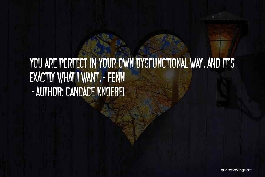 Candace Knoebel Quotes: You Are Perfect In Your Own Dysfunctional Way. And It's Exactly What I Want. - Fenn