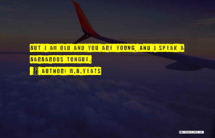 W.B.Yeats Quotes: But I Am Old And You Are Young, And I Speak A Barbarous Tongue.