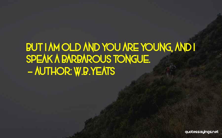 W.B.Yeats Quotes: But I Am Old And You Are Young, And I Speak A Barbarous Tongue.