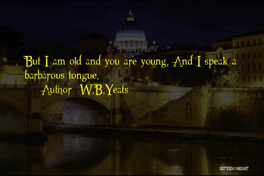 W.B.Yeats Quotes: But I Am Old And You Are Young, And I Speak A Barbarous Tongue.