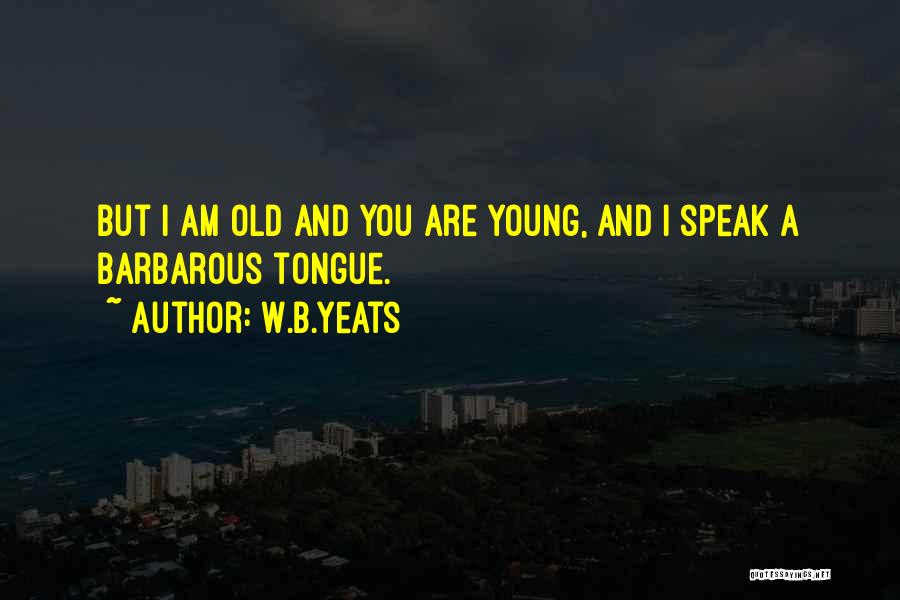 W.B.Yeats Quotes: But I Am Old And You Are Young, And I Speak A Barbarous Tongue.