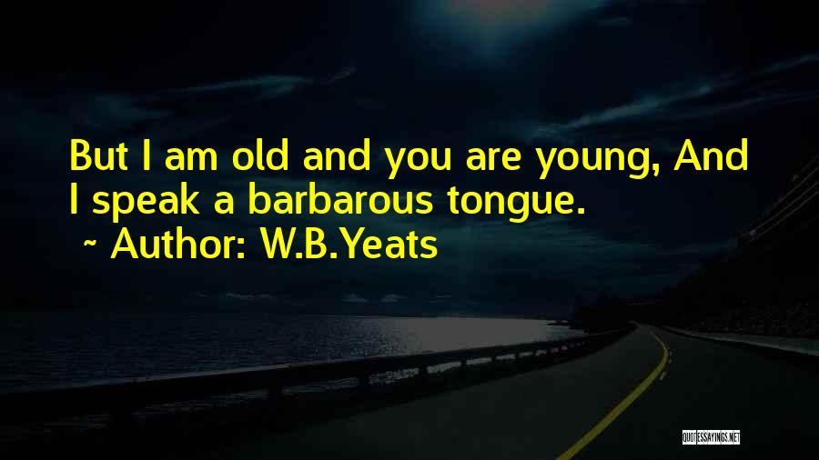 W.B.Yeats Quotes: But I Am Old And You Are Young, And I Speak A Barbarous Tongue.