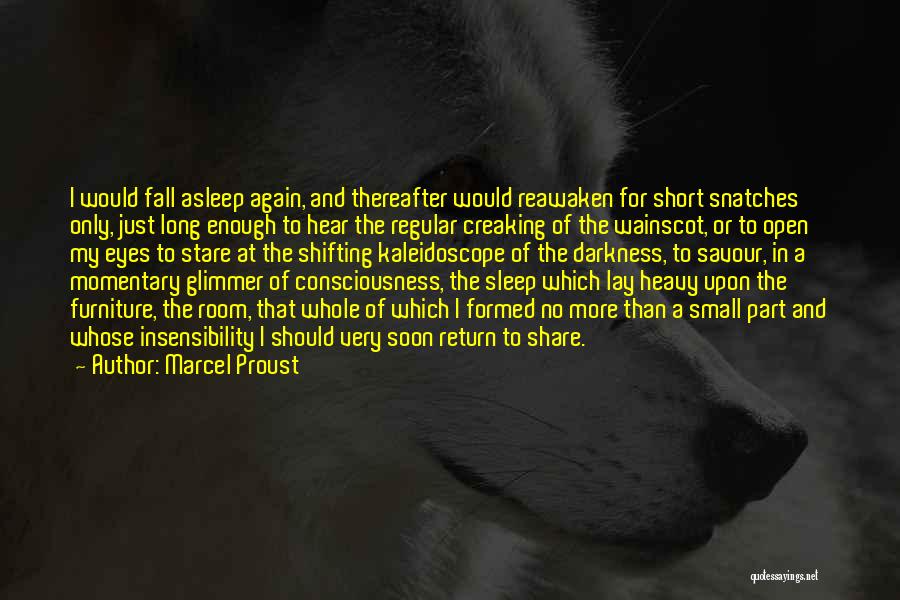 Marcel Proust Quotes: I Would Fall Asleep Again, And Thereafter Would Reawaken For Short Snatches Only, Just Long Enough To Hear The Regular