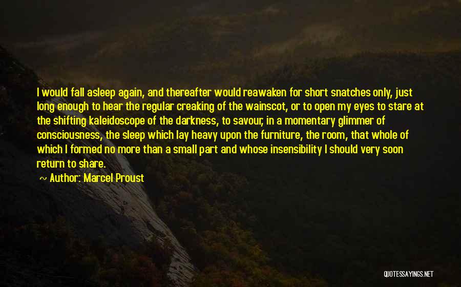 Marcel Proust Quotes: I Would Fall Asleep Again, And Thereafter Would Reawaken For Short Snatches Only, Just Long Enough To Hear The Regular