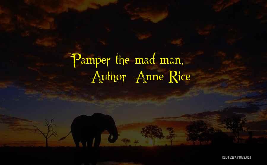 Anne Rice Quotes: Pamper The Mad Man.