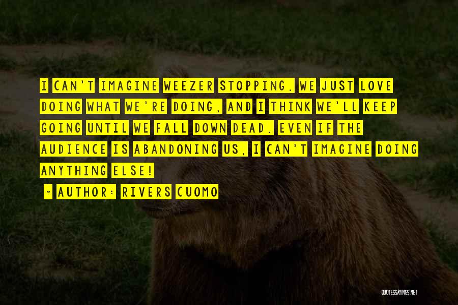 Rivers Cuomo Quotes: I Can't Imagine Weezer Stopping. We Just Love Doing What We're Doing, And I Think We'll Keep Going Until We