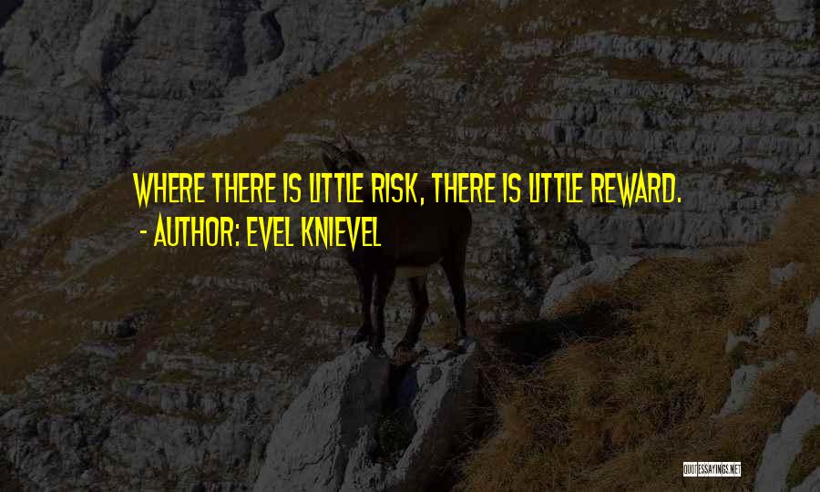 Evel Knievel Quotes: Where There Is Little Risk, There Is Little Reward.