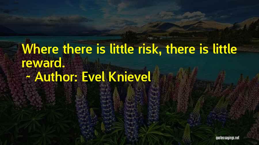 Evel Knievel Quotes: Where There Is Little Risk, There Is Little Reward.