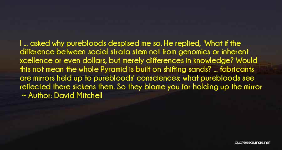 David Mitchell Quotes: I ... Asked Why Purebloods Despised Me So. He Replied, 'what If The Difference Between Social Strata Stem Not From