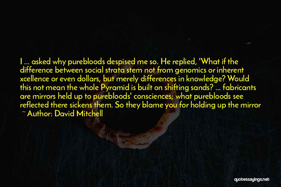 David Mitchell Quotes: I ... Asked Why Purebloods Despised Me So. He Replied, 'what If The Difference Between Social Strata Stem Not From