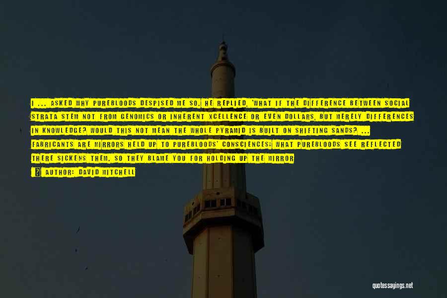 David Mitchell Quotes: I ... Asked Why Purebloods Despised Me So. He Replied, 'what If The Difference Between Social Strata Stem Not From