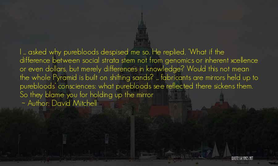 David Mitchell Quotes: I ... Asked Why Purebloods Despised Me So. He Replied, 'what If The Difference Between Social Strata Stem Not From