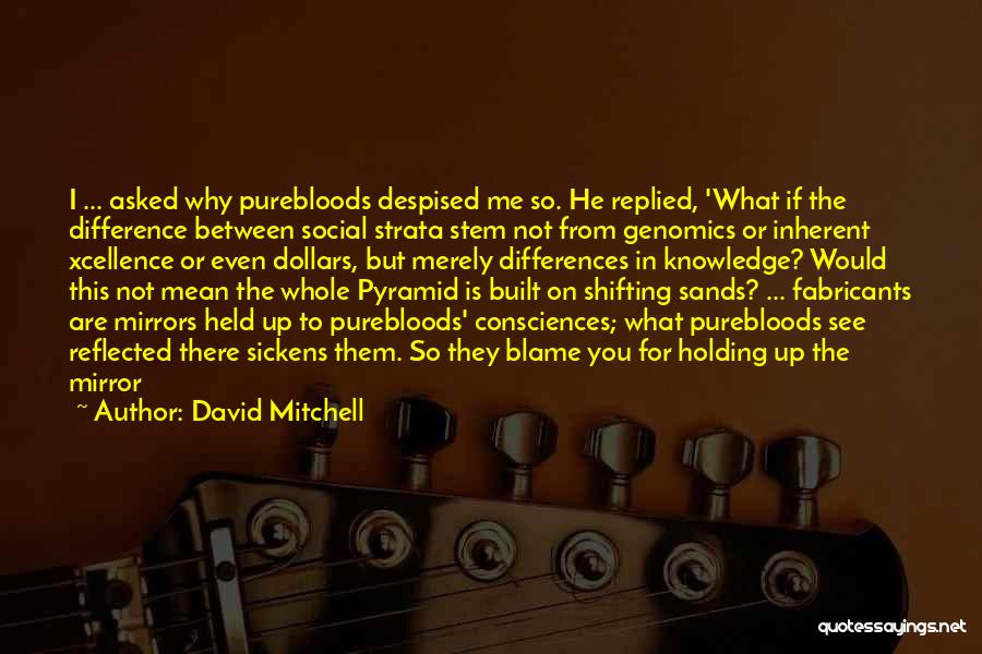 David Mitchell Quotes: I ... Asked Why Purebloods Despised Me So. He Replied, 'what If The Difference Between Social Strata Stem Not From