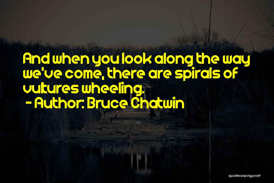 Bruce Chatwin Quotes: And When You Look Along The Way We've Come, There Are Spirals Of Vultures Wheeling.