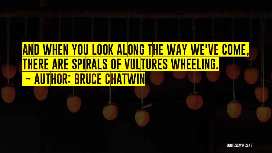 Bruce Chatwin Quotes: And When You Look Along The Way We've Come, There Are Spirals Of Vultures Wheeling.