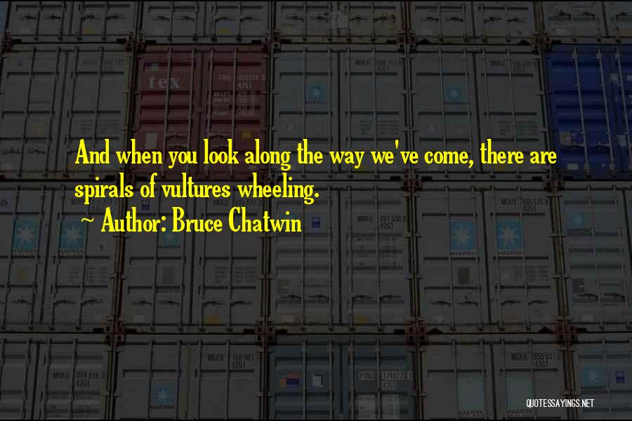 Bruce Chatwin Quotes: And When You Look Along The Way We've Come, There Are Spirals Of Vultures Wheeling.