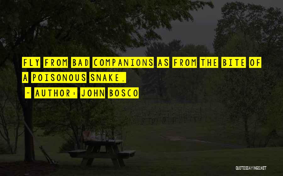 John Bosco Quotes: Fly From Bad Companions As From The Bite Of A Poisonous Snake.