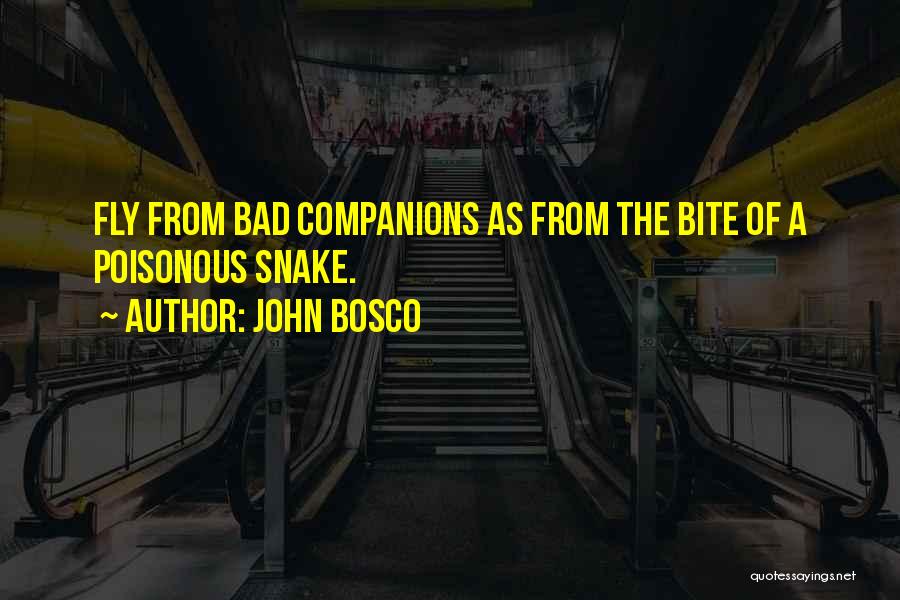 John Bosco Quotes: Fly From Bad Companions As From The Bite Of A Poisonous Snake.