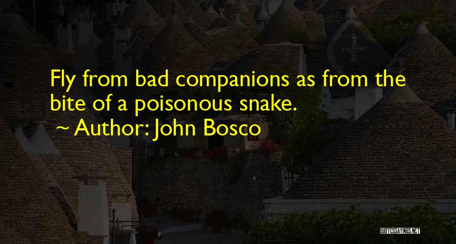 John Bosco Quotes: Fly From Bad Companions As From The Bite Of A Poisonous Snake.