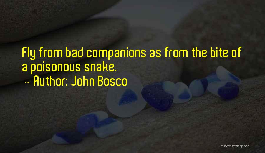 John Bosco Quotes: Fly From Bad Companions As From The Bite Of A Poisonous Snake.