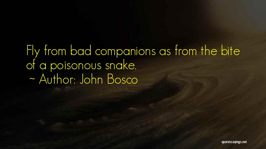 John Bosco Quotes: Fly From Bad Companions As From The Bite Of A Poisonous Snake.