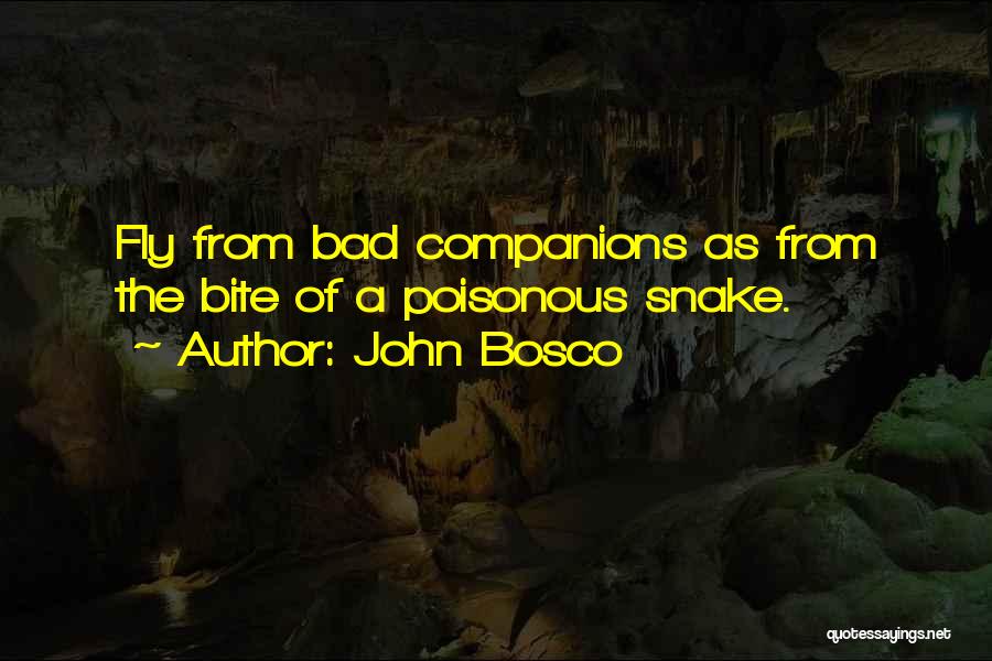 John Bosco Quotes: Fly From Bad Companions As From The Bite Of A Poisonous Snake.