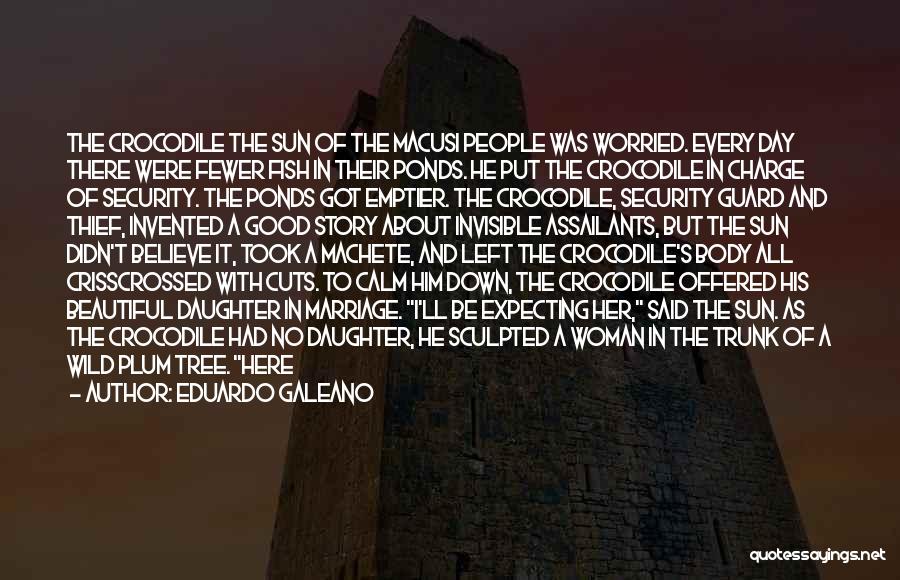 Eduardo Galeano Quotes: The Crocodile The Sun Of The Macusi People Was Worried. Every Day There Were Fewer Fish In Their Ponds. He
