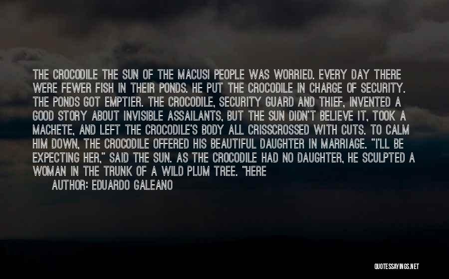 Eduardo Galeano Quotes: The Crocodile The Sun Of The Macusi People Was Worried. Every Day There Were Fewer Fish In Their Ponds. He