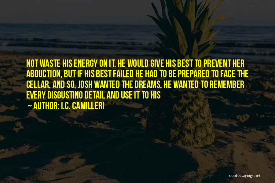 I.C. Camilleri Quotes: Not Waste His Energy On It. He Would Give His Best To Prevent Her Abduction, But If His Best Failed