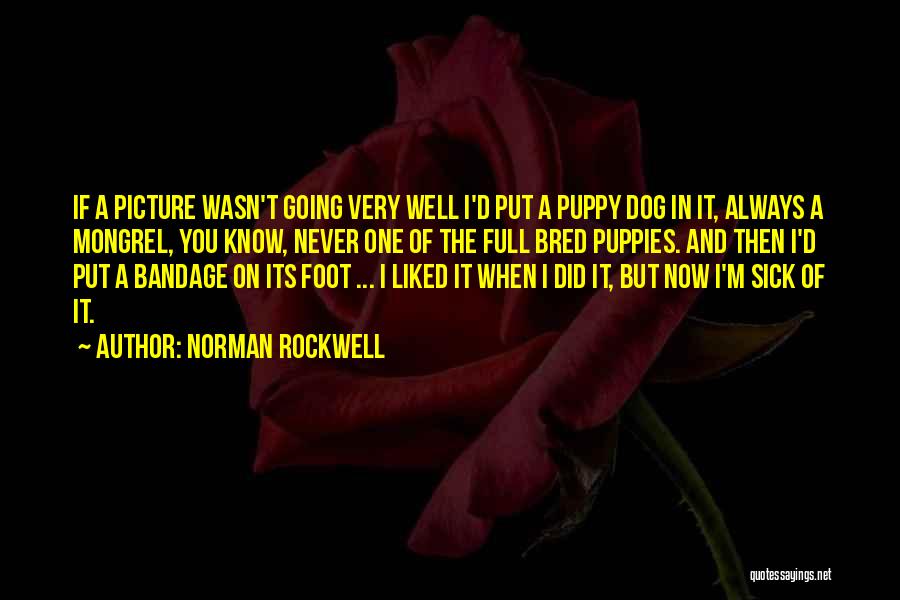 Norman Rockwell Quotes: If A Picture Wasn't Going Very Well I'd Put A Puppy Dog In It, Always A Mongrel, You Know, Never