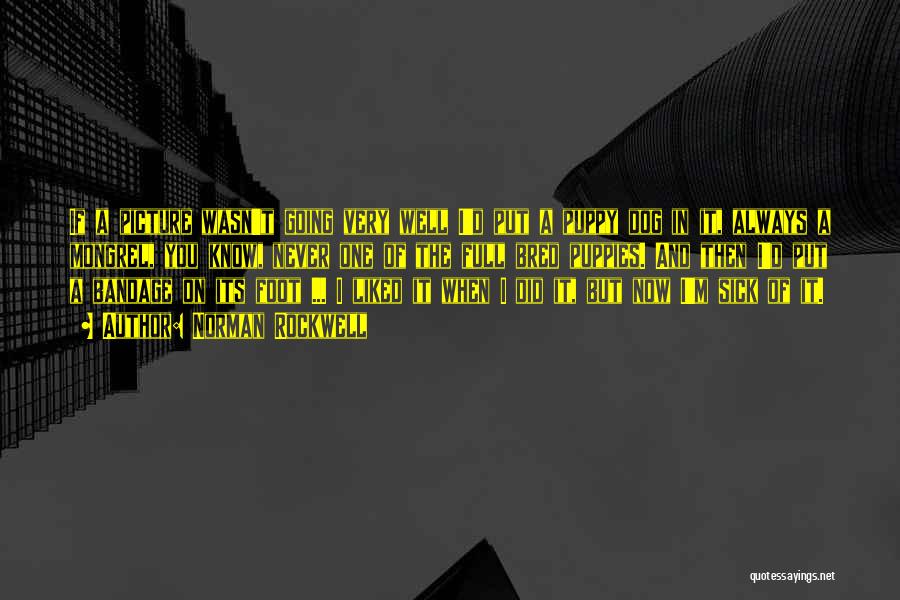 Norman Rockwell Quotes: If A Picture Wasn't Going Very Well I'd Put A Puppy Dog In It, Always A Mongrel, You Know, Never