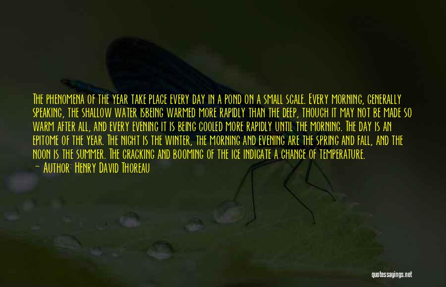 Henry David Thoreau Quotes: The Phenomena Of The Year Take Place Every Day In A Pond On A Small Scale. Every Morning, Generally Speaking,