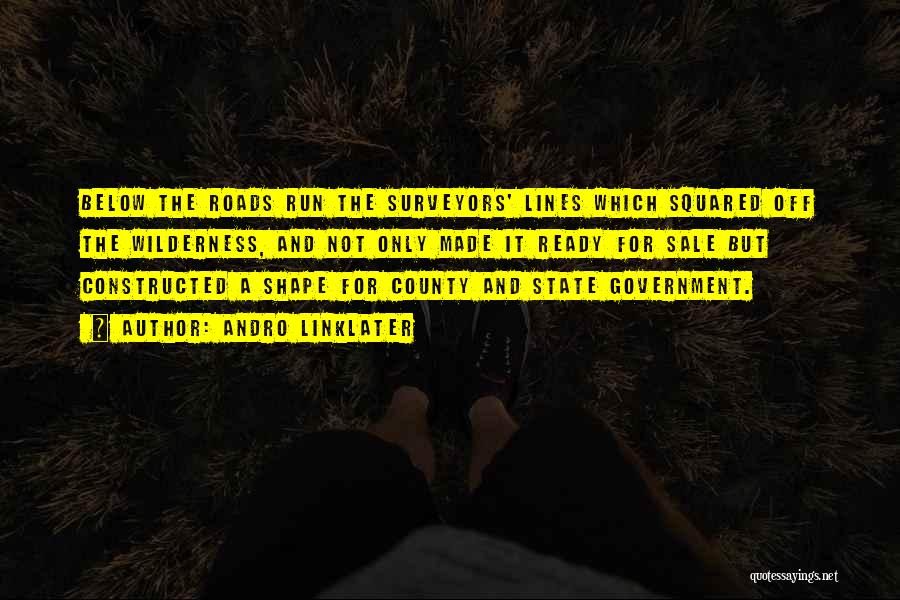 Andro Linklater Quotes: Below The Roads Run The Surveyors' Lines Which Squared Off The Wilderness, And Not Only Made It Ready For Sale