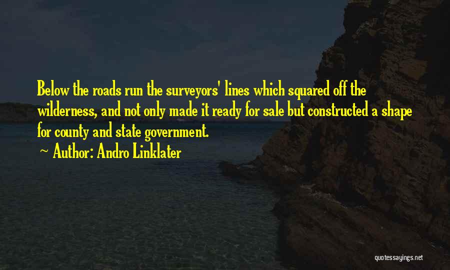 Andro Linklater Quotes: Below The Roads Run The Surveyors' Lines Which Squared Off The Wilderness, And Not Only Made It Ready For Sale