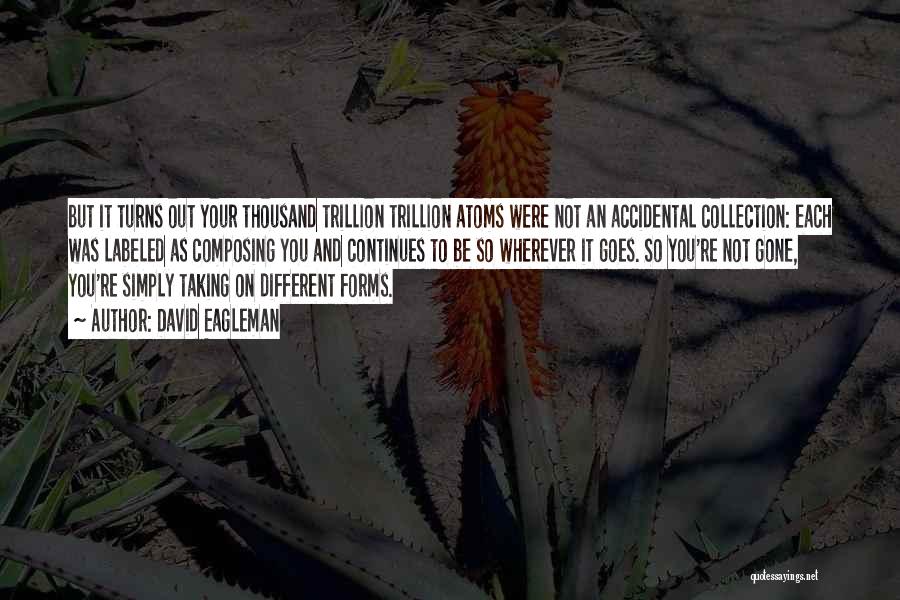David Eagleman Quotes: But It Turns Out Your Thousand Trillion Trillion Atoms Were Not An Accidental Collection: Each Was Labeled As Composing You