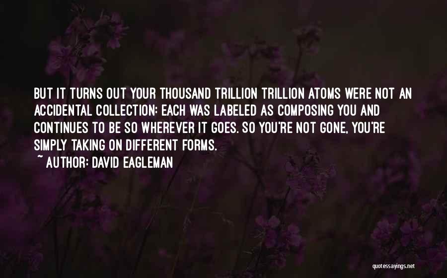 David Eagleman Quotes: But It Turns Out Your Thousand Trillion Trillion Atoms Were Not An Accidental Collection: Each Was Labeled As Composing You