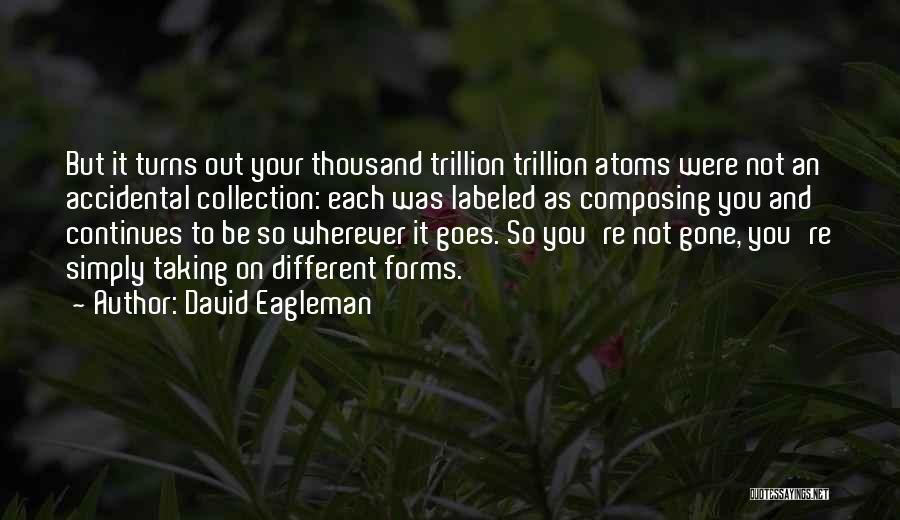 David Eagleman Quotes: But It Turns Out Your Thousand Trillion Trillion Atoms Were Not An Accidental Collection: Each Was Labeled As Composing You